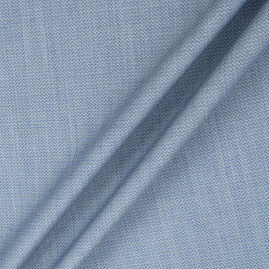 Soft Blue Herringbone Super 130s Pure Tropical Wool