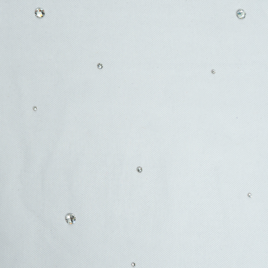 Soft Beige Swarovski Stoned Fine Tulle