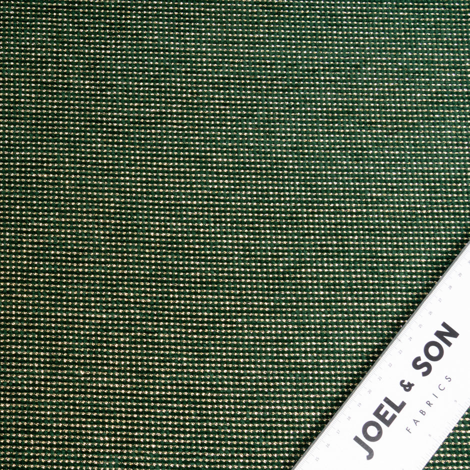 Gold Metallic Pinhead Green Chenille
