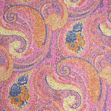 Multi-Coloured Paisley Printed Pure Wool