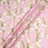 White Lily of the Valley Printed Candy Pink Silk Jacquard