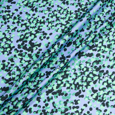 Blue, Black & Green 'Spot' Printed Silk Twill