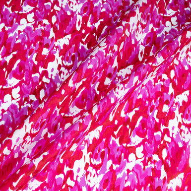 Red & Pink Abstract Printed Pure Silk (A 2.50m Piece)
