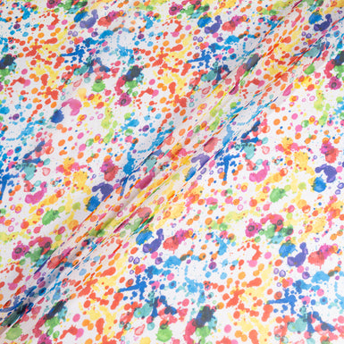 Multi-Coloured 'Splash' Spotted Pure Silk Georgette
