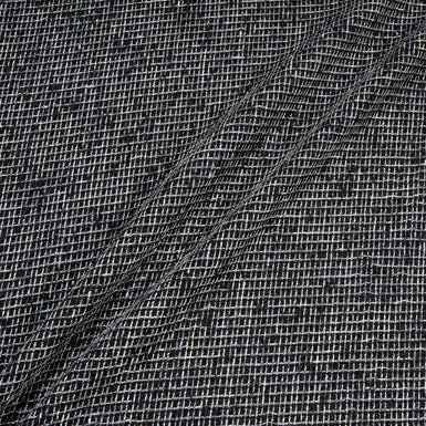 Black & White 'Brick' Metallic Cotton Blend Bouclé