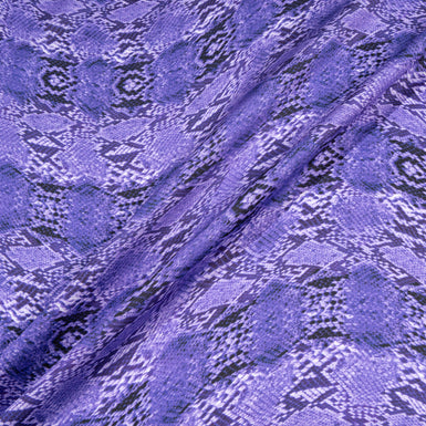 Rich Purple Snake Printed Cotton