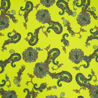 Paisley Printed Fluorescent Yellow Luxury Cotton