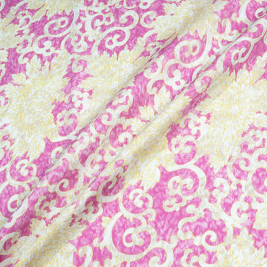 Yellow & Pink Floral Vision Printed Luxury Cotton
