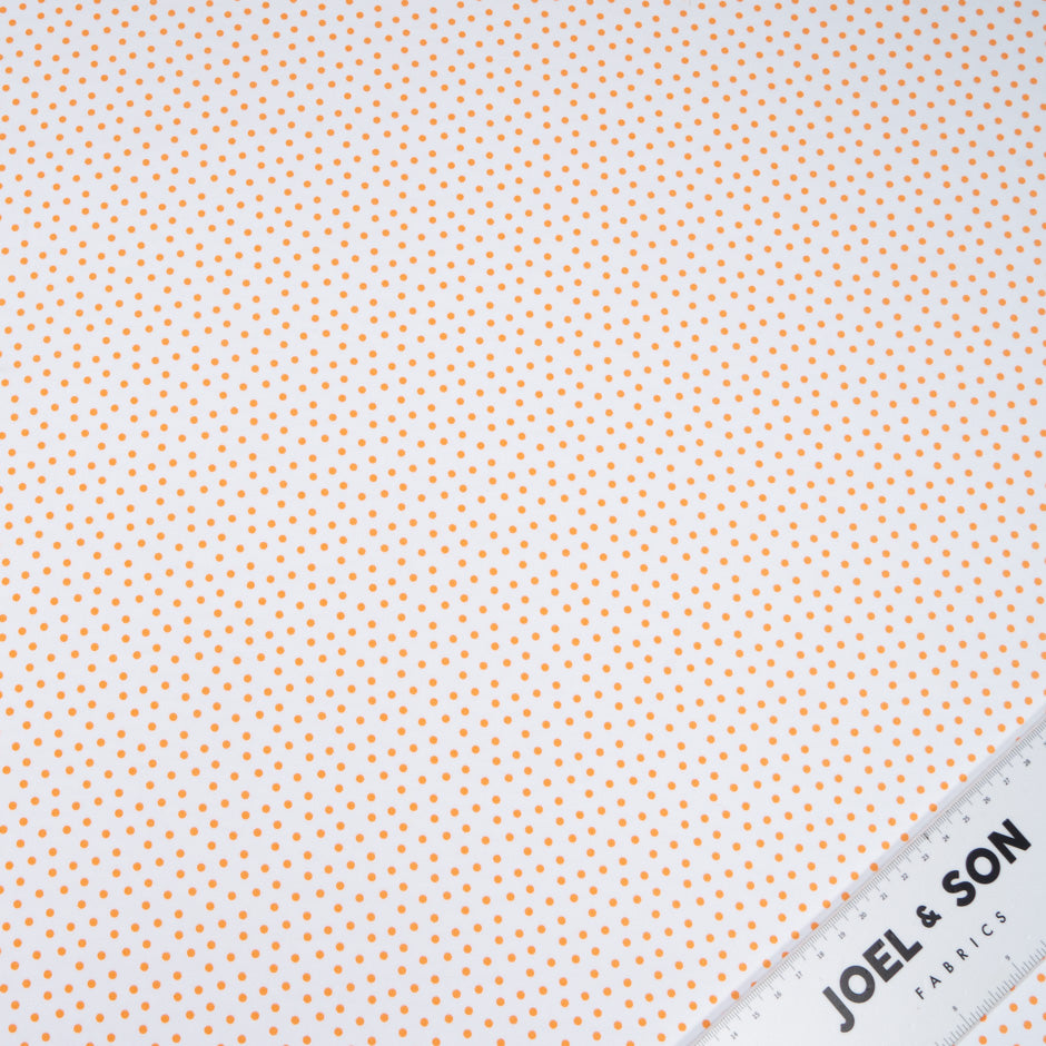 Orange Spotted White Pure Cotton