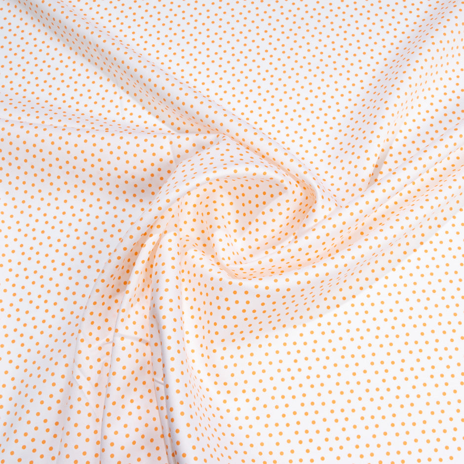 Orange Spotted White Pure Cotton