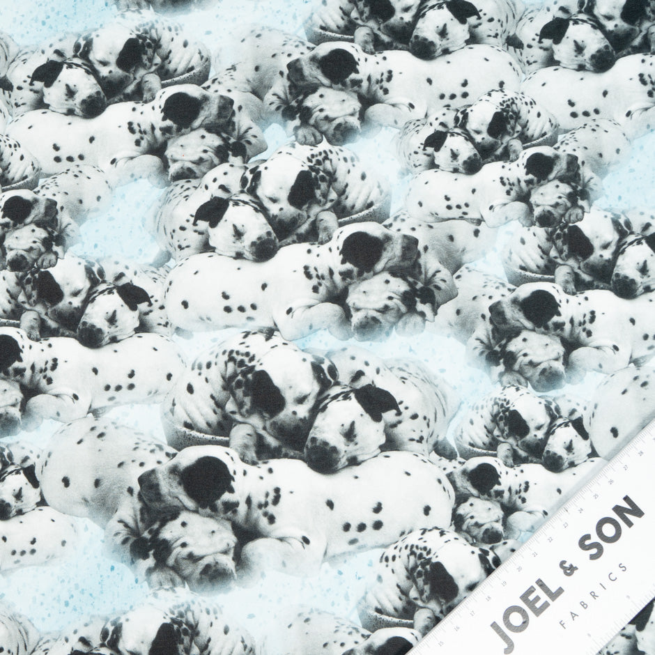Dalmatian Printed Pale Blue Luxury Cotton