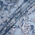 Metallic Silver Floral Jacquard Navy Organza Cloqué