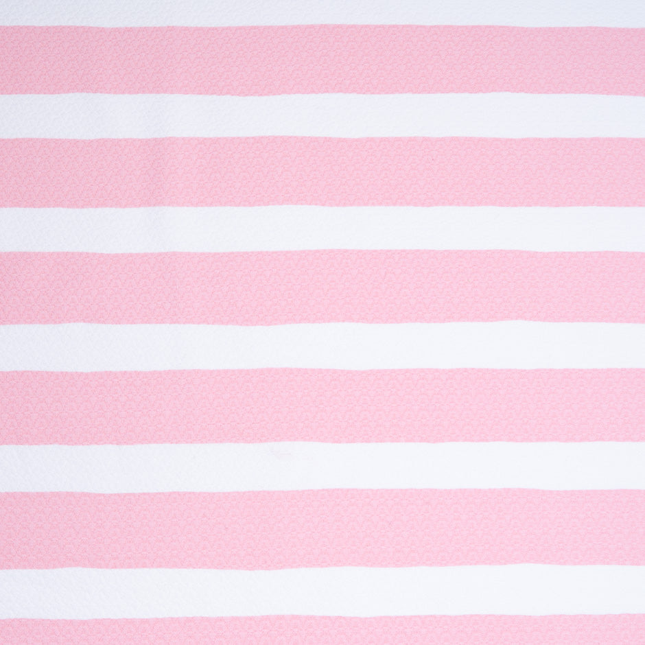 Pink & White Candy Striped Cotton Piqué