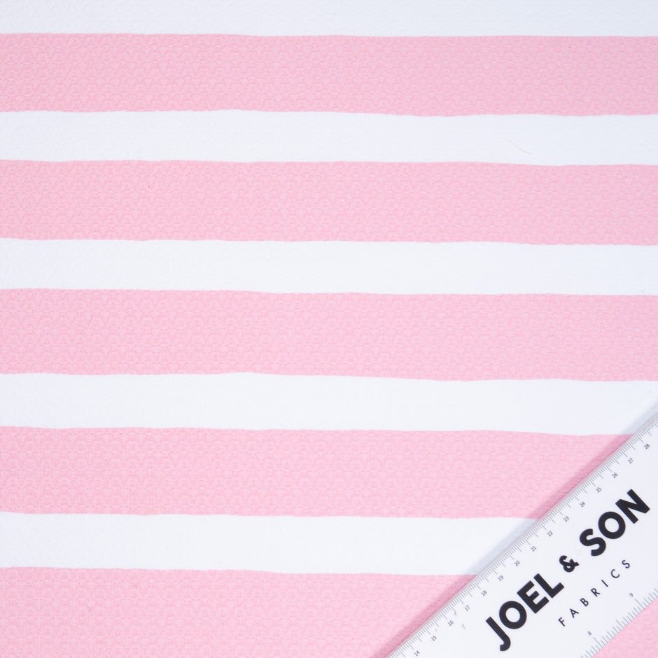 Pink & White Candy Striped Cotton Piqué