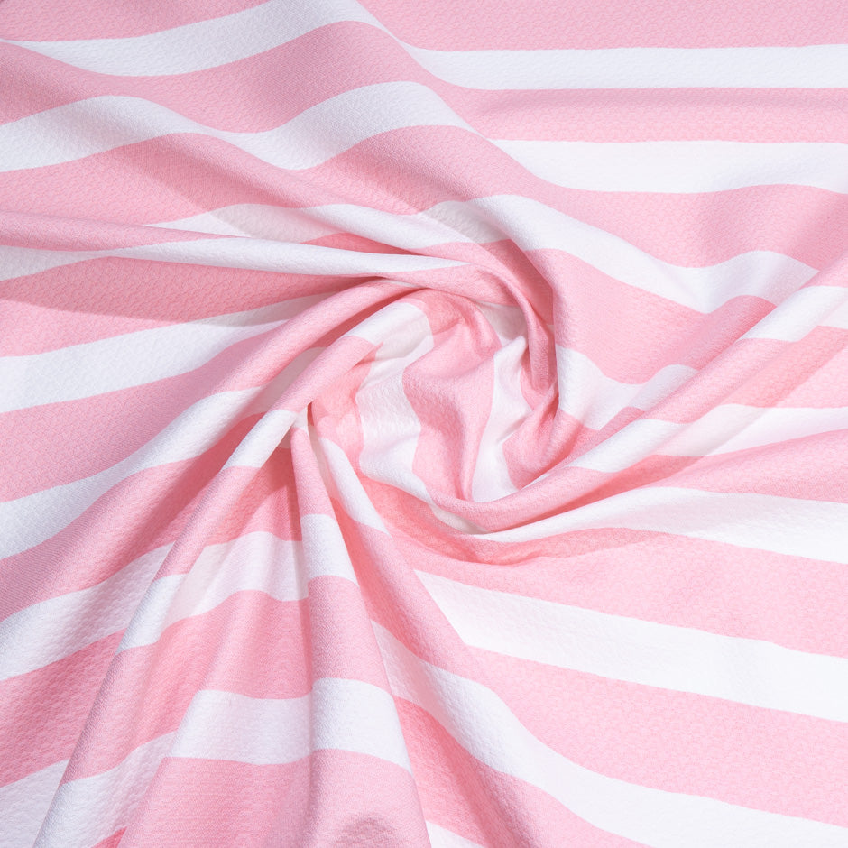 Pink & White Candy Striped Cotton Piqué