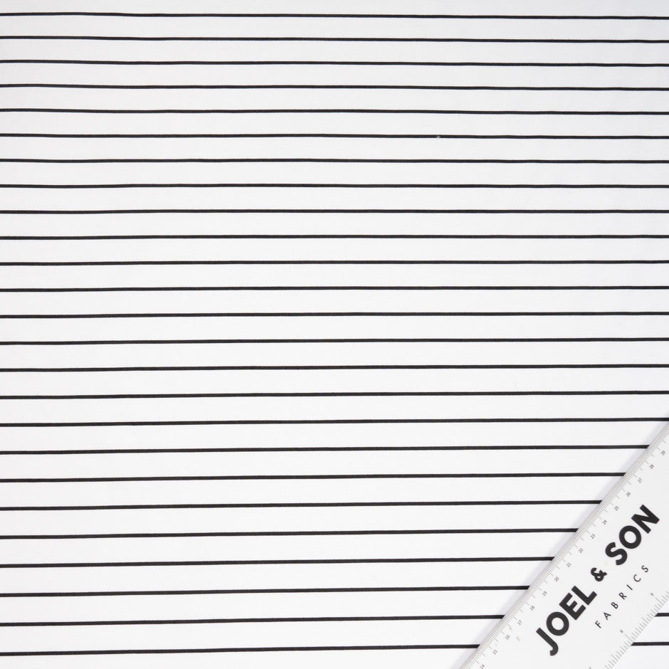 Black Pinstriped White Cotton
