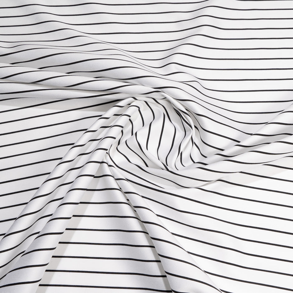 Black Pinstriped White Cotton