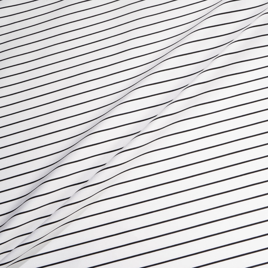Black Pinstriped White Cotton