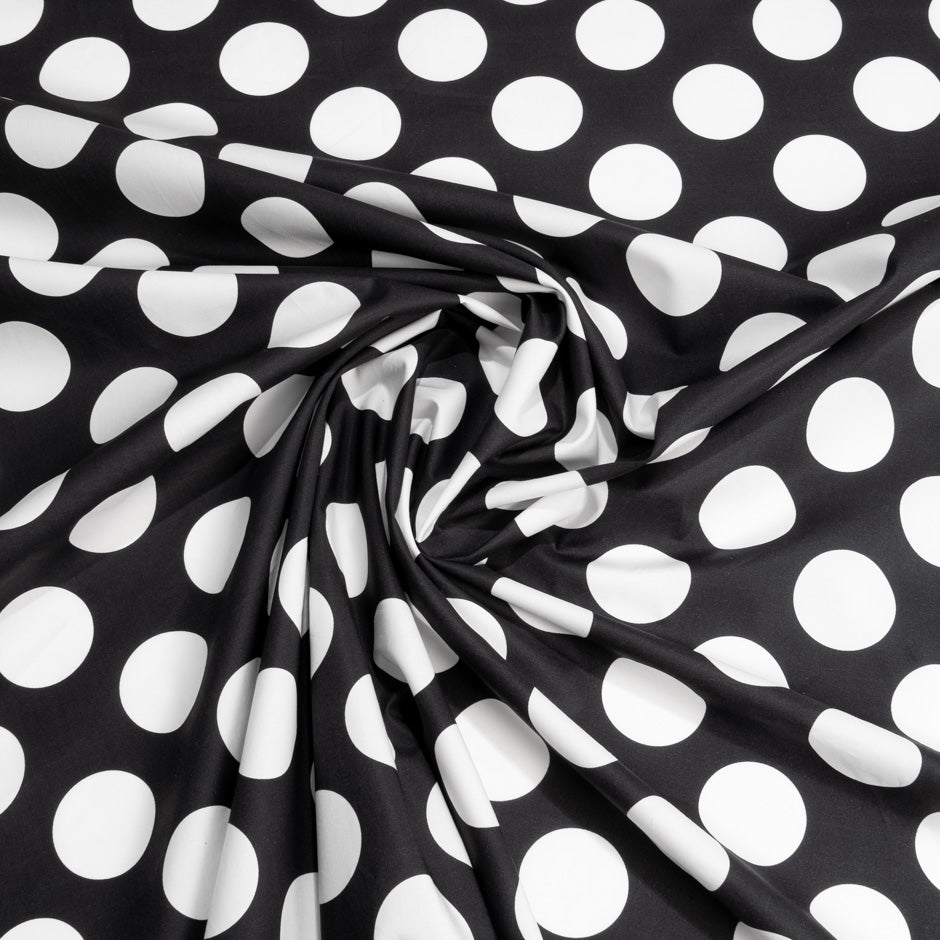 White Spotted Jet Black Pure Cotton