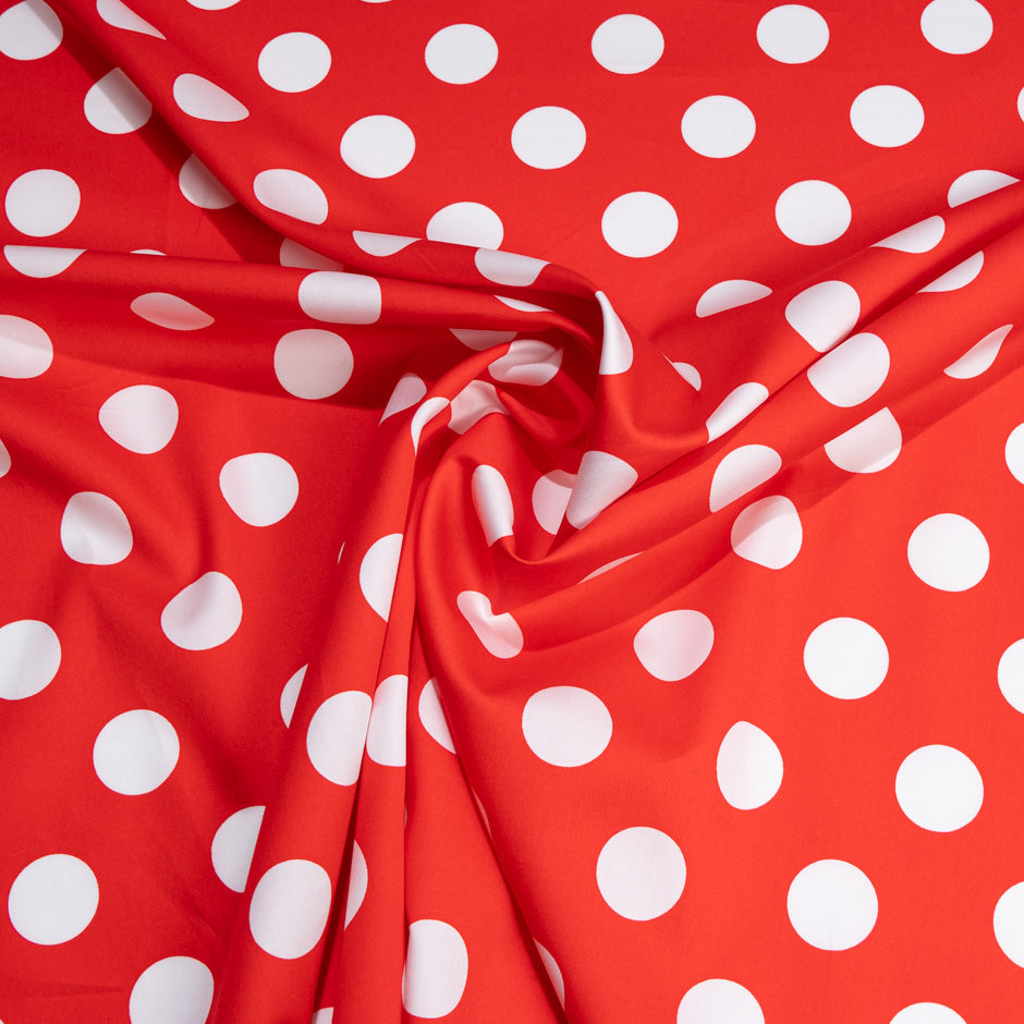 White Spotted Bright Red Pure Cotton