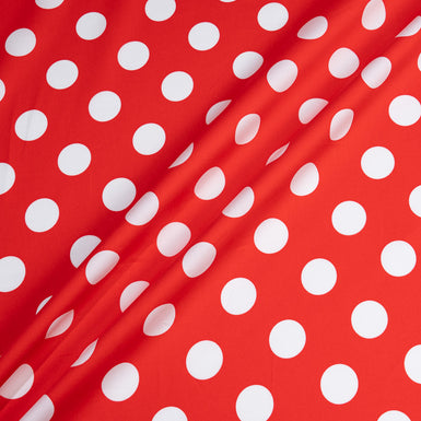White Spotted Bright Red Pure Cotton