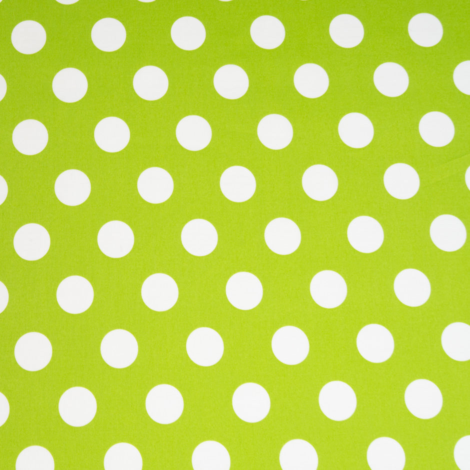 White Spotted Bright Lime Green Pure Cotton (A 2.45m Piece)