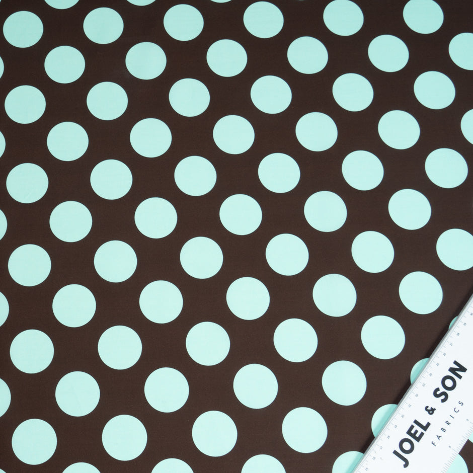Aqua Spotted Dark Brown Pure Cotton