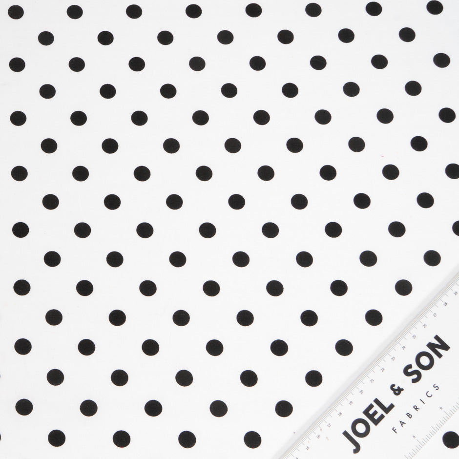 Black Spotted Pure White Cotton