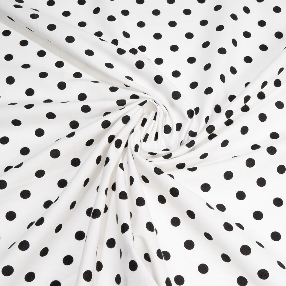 Black Spotted Pure White Cotton