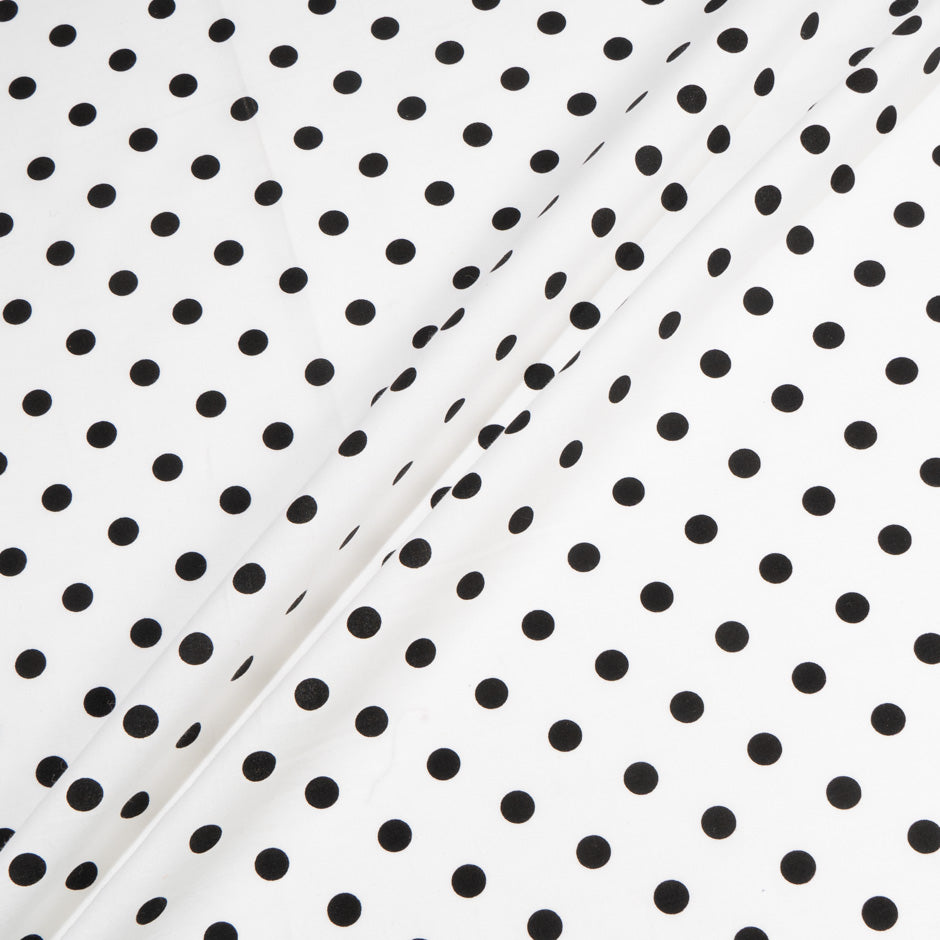 Black Spotted Pure White Cotton