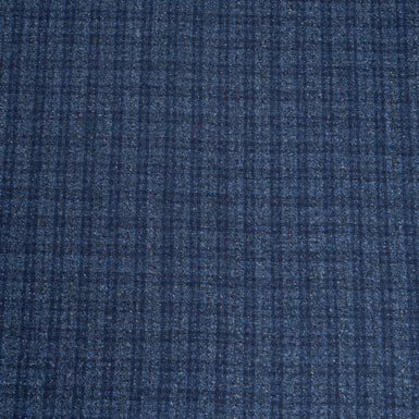 Blue Two-Tone Checkered Pure Wool Suiting