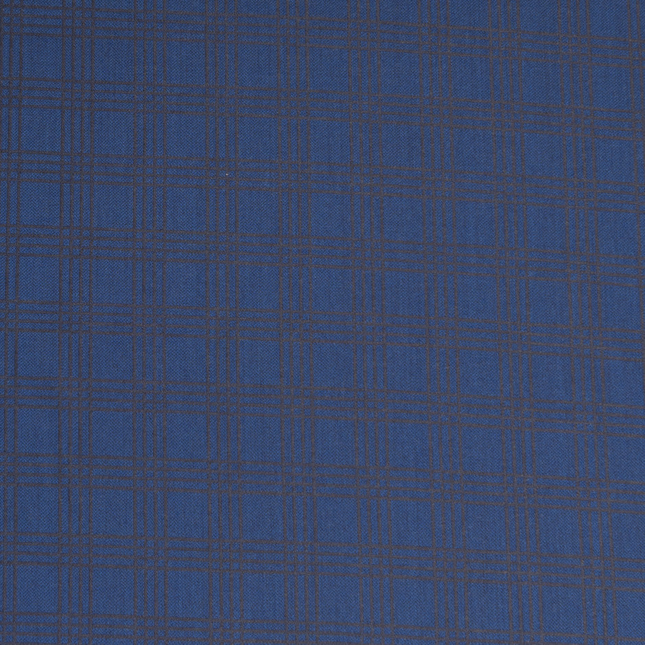 Deep Blue & Brown Checkered Jacquard Super 140's Wool