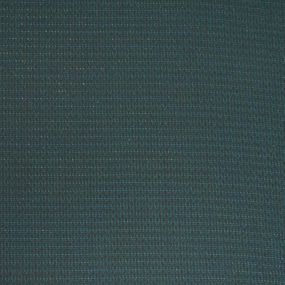 Dark Green Metallic Jacquard Wool Blend Suiting
