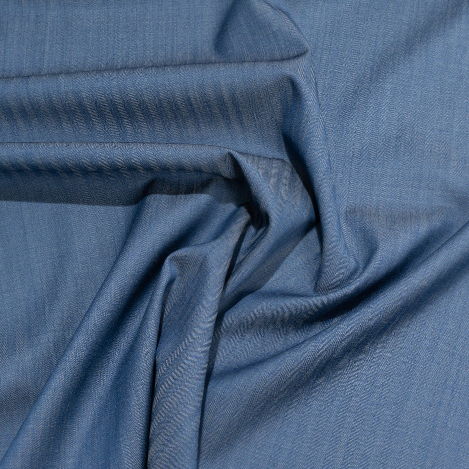 'Denim' Blue Pure Wool Dish Dasha Suiting