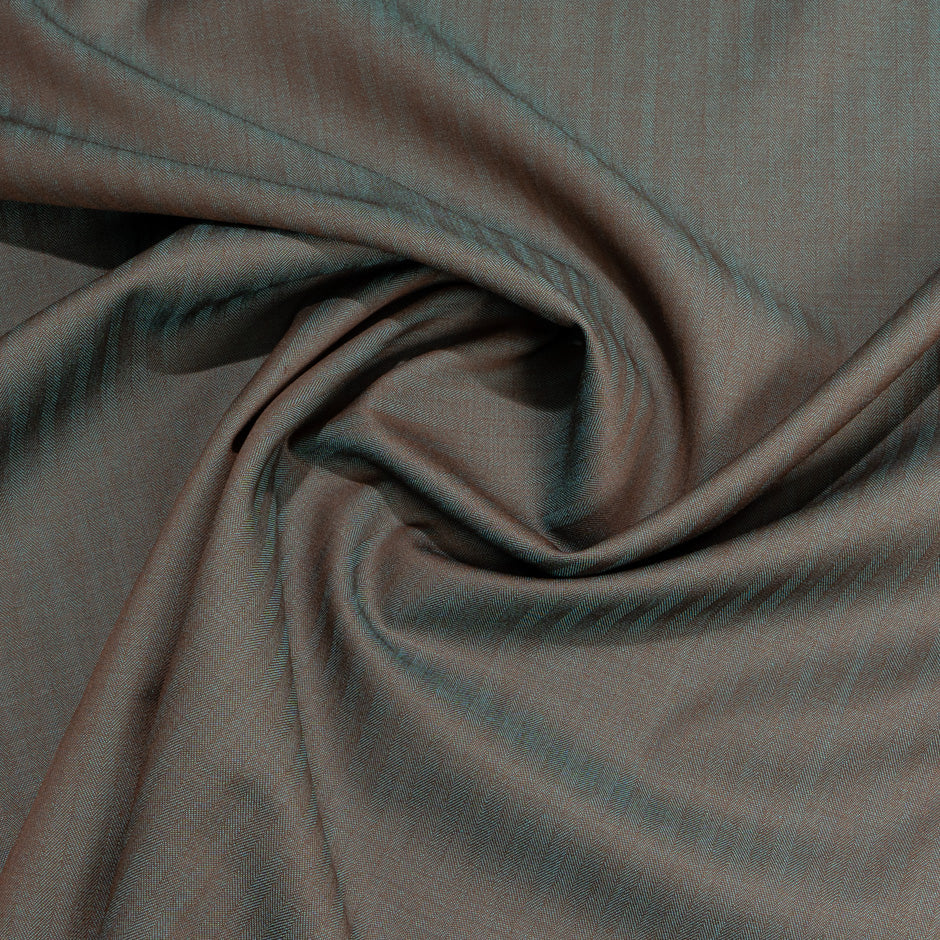 Brown & Turquoise Herringbone Pure Wool Dish Dasha (A 2.85m Piece)