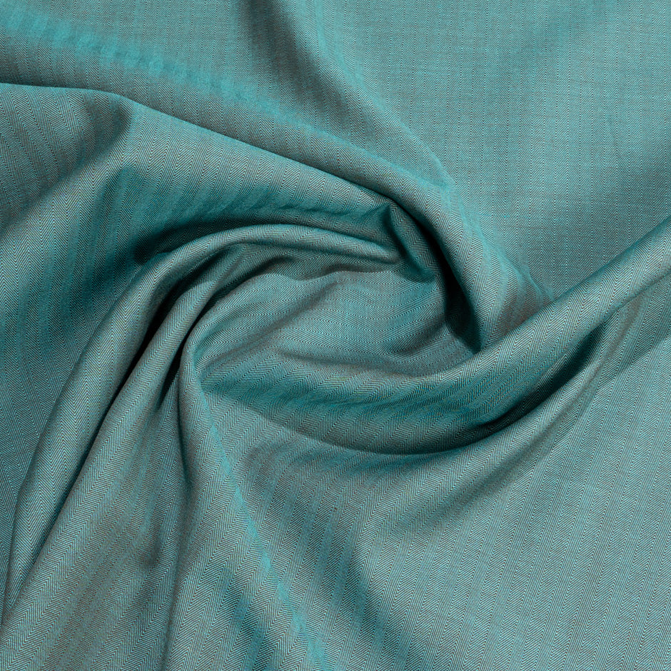 Brown & Turquoise Herringbone Pure Wool Dish Dasha (A 2.85m Piece)