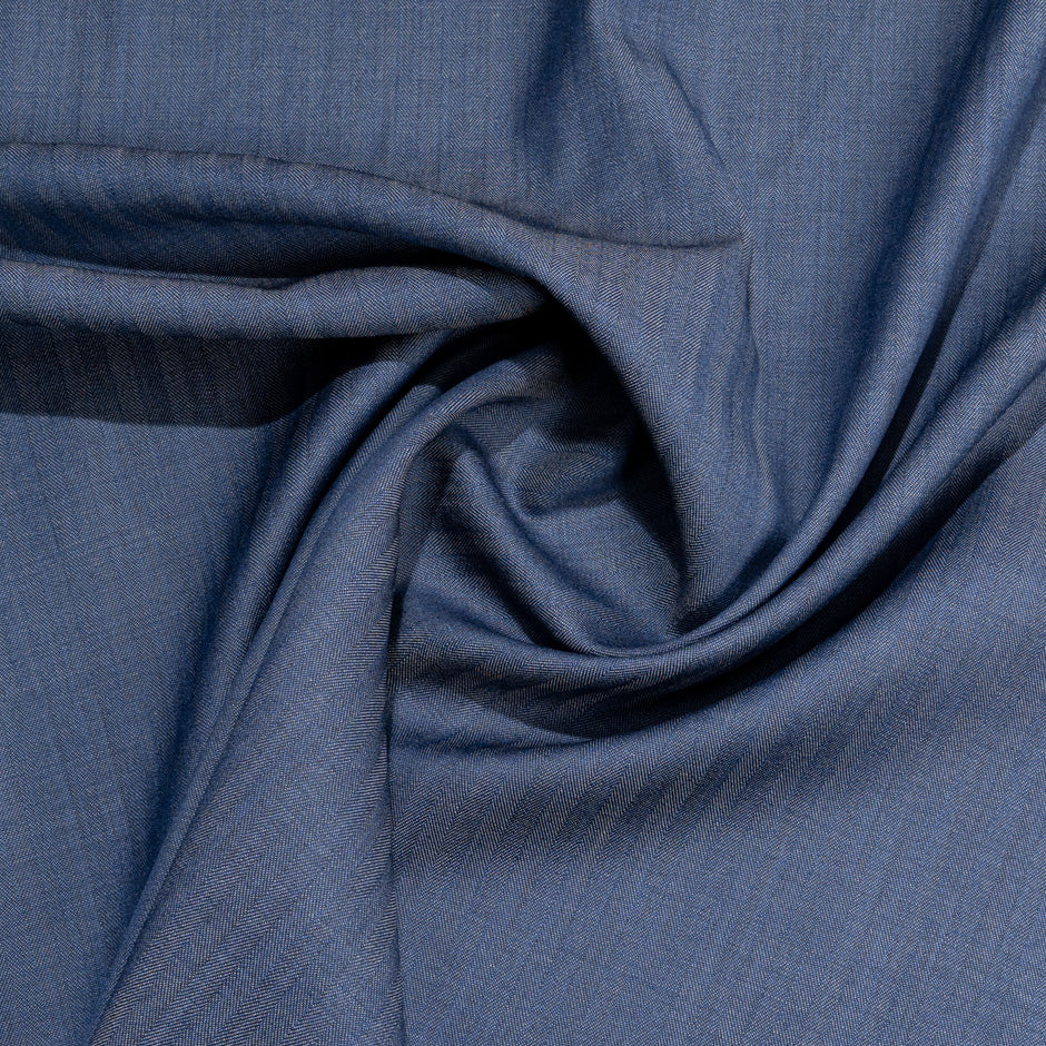 Mid Blue Herringbone Pure Wool Dish Dasha