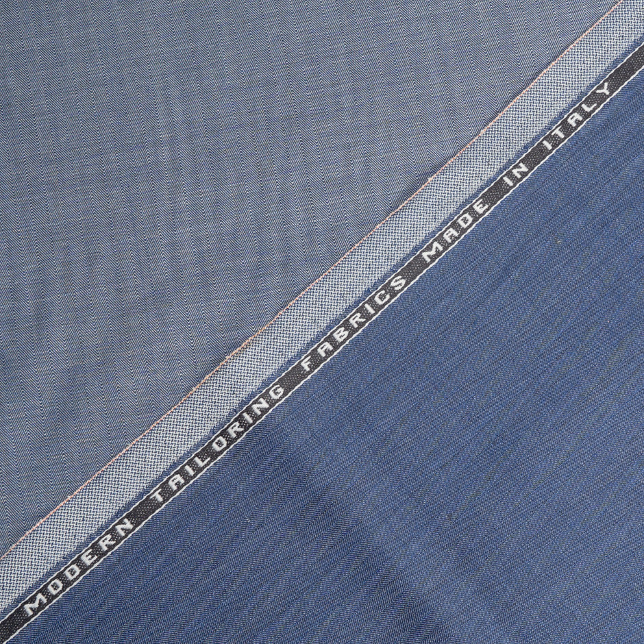 Mid Blue Herringbone Pure Wool Dish Dasha