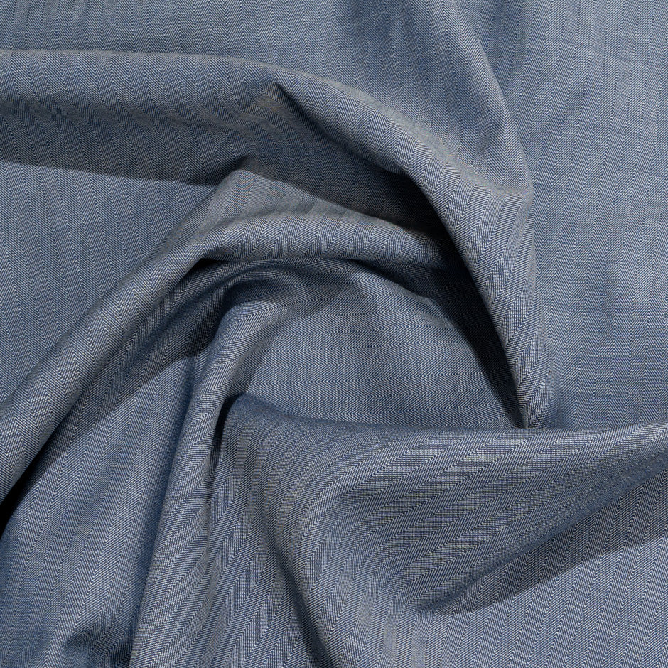 Mid Blue Herringbone Pure Wool Dish Dasha