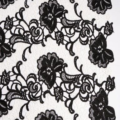 Monochrome Floral Guipure Lace (A 1.65m Piece)