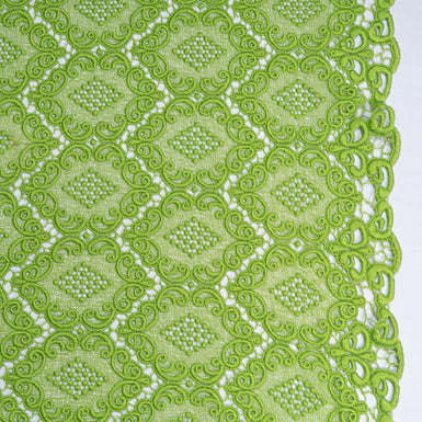 Chartreuse Green Geometric Guipure Lace