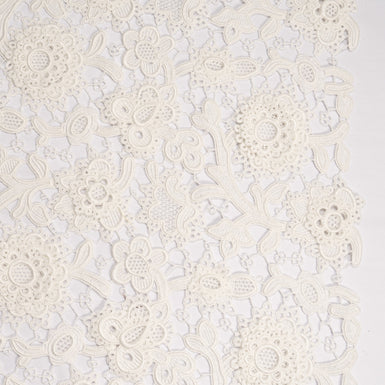 Ivory Floral Cotton Guipure Lace