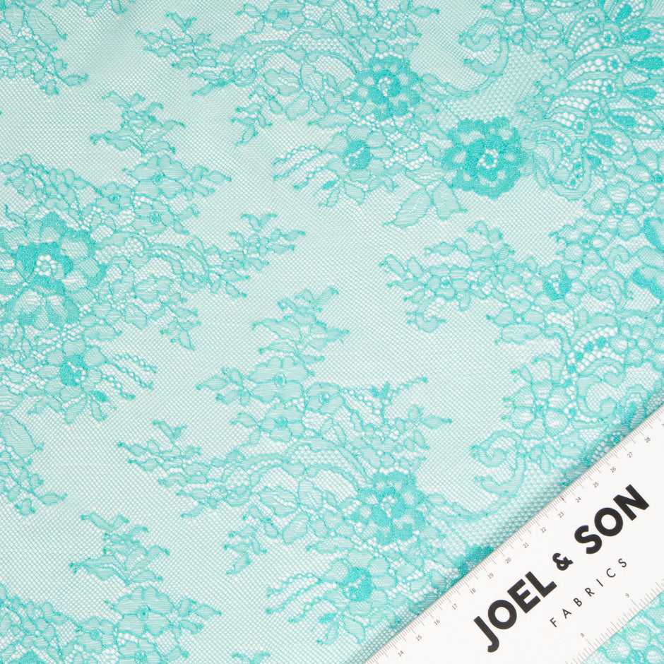 Turquoise Floral Chantilly Lace