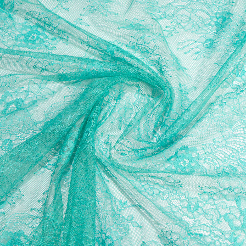 Turquoise Floral Chantilly Lace