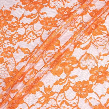 Rich Orange Floral Chantilly Lace