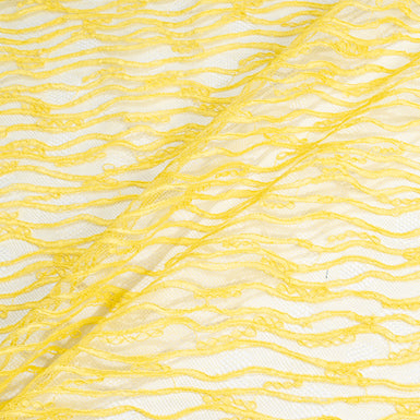 Bright Yellow Abstract Corded Lace (A 1.80m Piece)