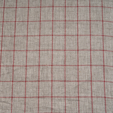 Red Checked Oatmeal Pure Linen