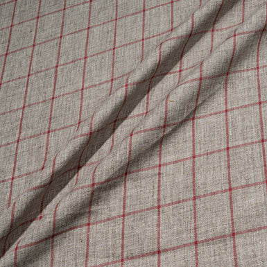 Red Checked Oatmeal Pure Linen