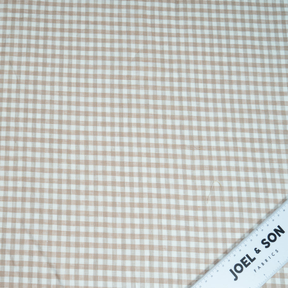 Sand & White Checkered Linen