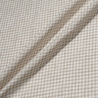 Beige & White Gingham Linen